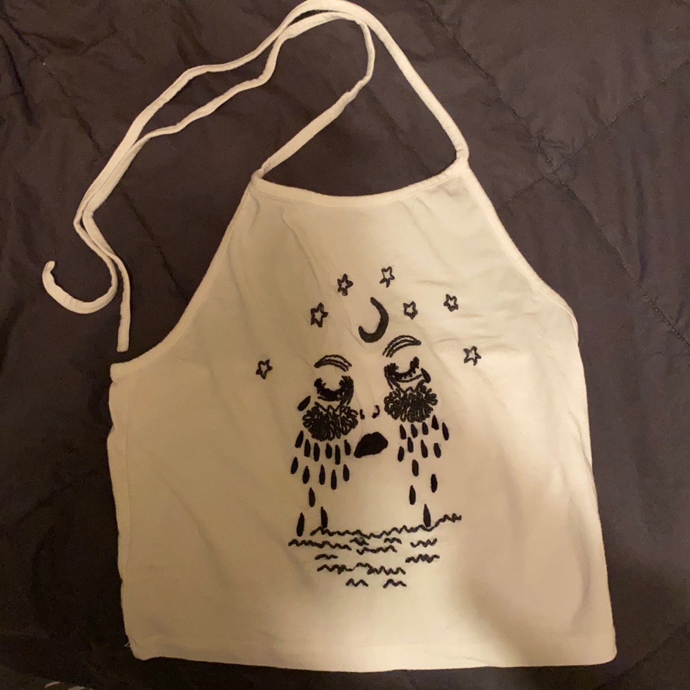 Embroidered Crying Brandy Melville Halter Top